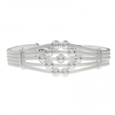 Pulsera brazalete bolas Plata de Ley 925