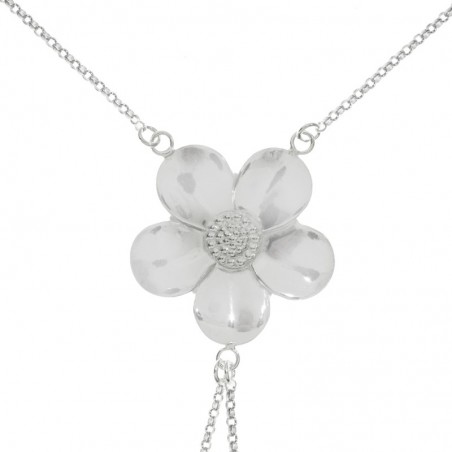 Pulsera-anillo Plata de Ley 925 flor
