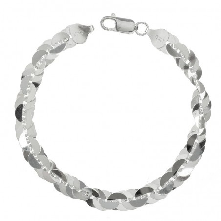 Pulsera Plata de Ley 925 lentejuela lisa