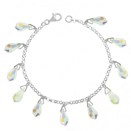 Pulsera Plata de Ley 925 lágrimas aurora boreal