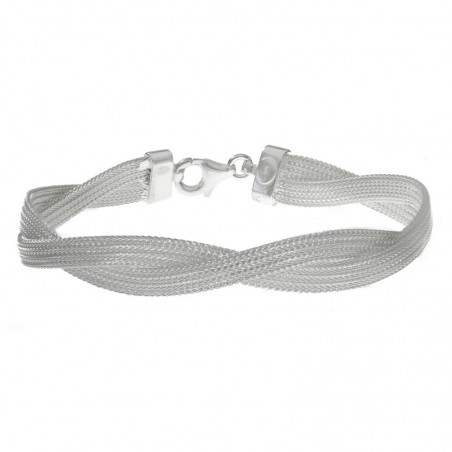 Pulsera Plata de Ley 925 doble trenza