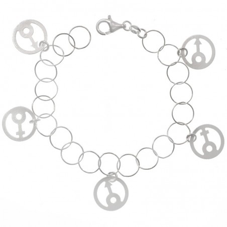Pulsera Plata de Ley 925 símbolo hombre mujer