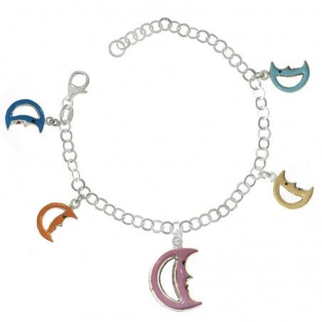 Pulsera Plata de Ley 925 cinco lunas