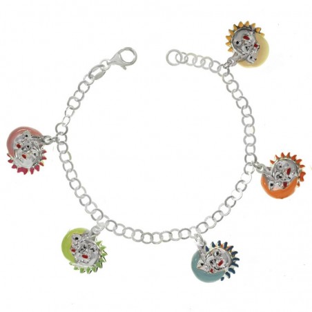 Pulsera Plata de Ley 925 sol y luna