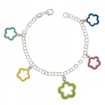 Pulsera Plata de Ley 925 flores