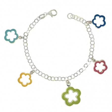 Pulsera Plata de Ley 925 flores