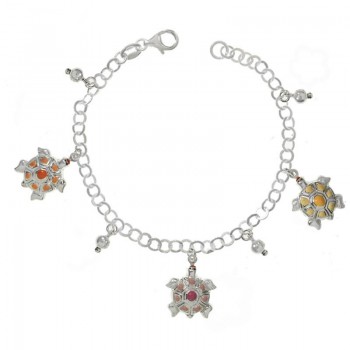 Pulsera Plata de Ley 925 esmaltado tortugas