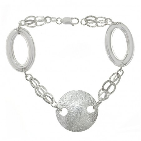 Pulsera Plata de Ley 925 disco Llabrado