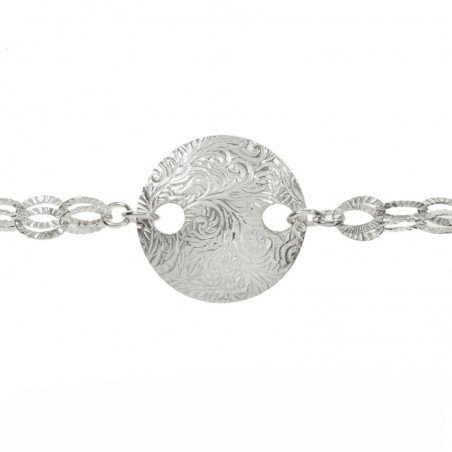 Pulsera Plata de Ley 925 disco Llabrado