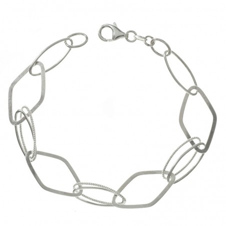 Pulsera Plata de Ley 925 eslabón rombo