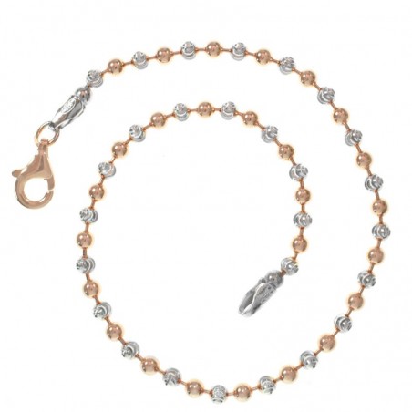 Pulsera Plata de Ley 925 trenzada bola diamantada