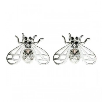 Pendientes mosca Plata de Ley 2