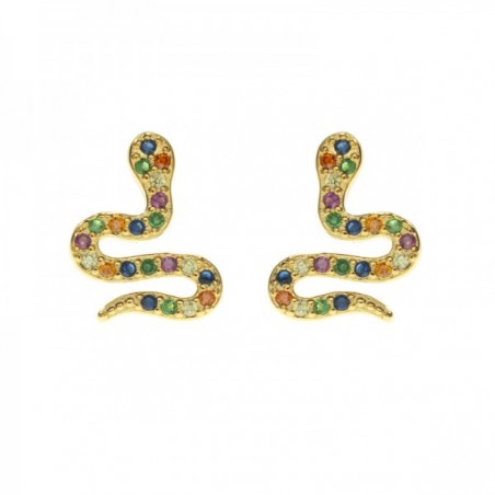 Pendientes serpiente dorados Plata de Ley