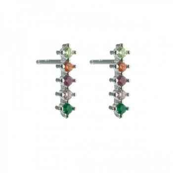 Pendientes circonitas color Plata de Ley 2