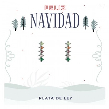 Pendientes circonitas color Plata de Ley