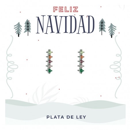 Pendientes circonitas color Plata de Ley