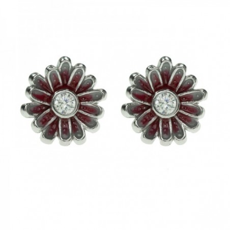Pendientes red flower Plata de Ley