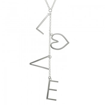 Collar corbatero LOVE Plata de Ley - Karissma