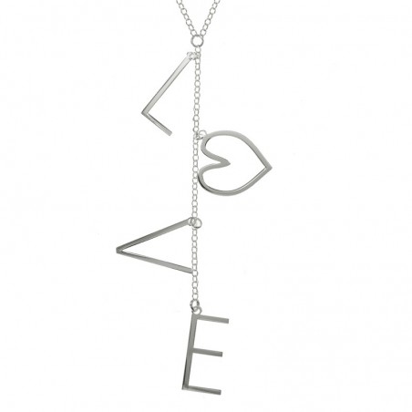 Collar corbatero LOVE Plata de Ley - Karissma