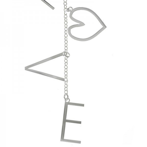 Collar corbatero LOVE Plata de Ley - Karissma
