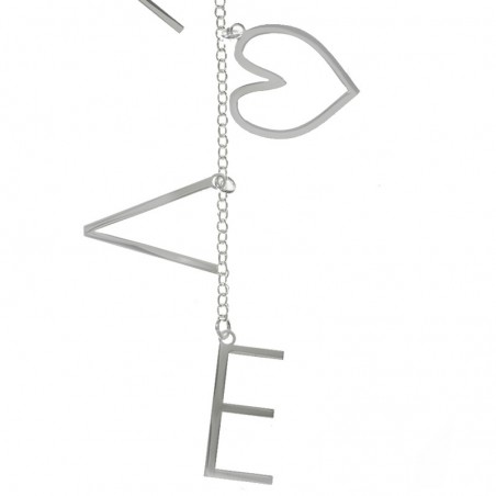 Collar corbatero LOVE Plata de Ley - Karissma