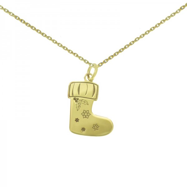 Collar calcetín navideño Plata de Ley - Karissma