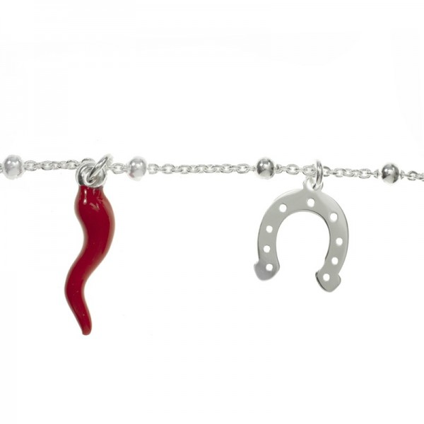 Pulsera Buena Suerte cornicello Plata de Ley 925 | Karissma