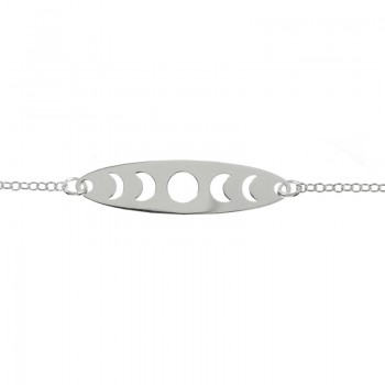 Pulsera ajustable diseño fases lunares fabricada en Plata de Ley 925 | Karissma