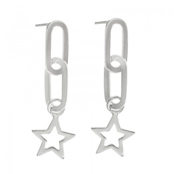 Pendientes doble eslabón cadena Plata de Ley - Karissma