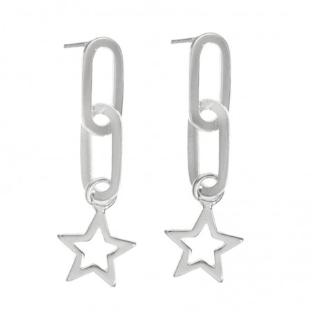 Pendientes doble eslabón cadena Plata de Ley - Karissma