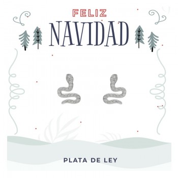 Pendientes Snake Navidad Plata de Ley - Karissma