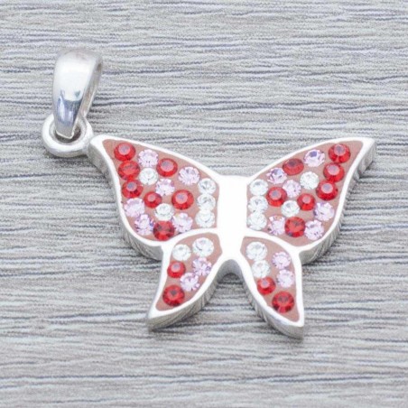 Colgante mariposa circonia Plata de Ley