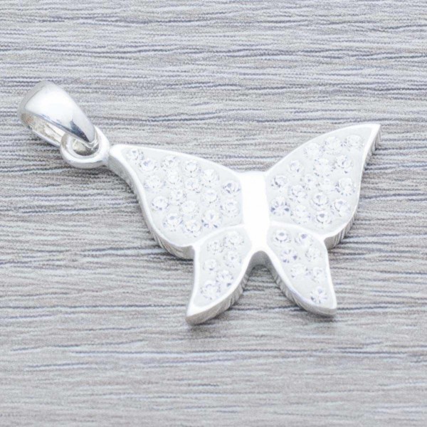 Colgante mariposa circonia Plata de Ley