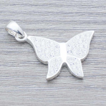 Colgante mariposa circonia Plata de Ley