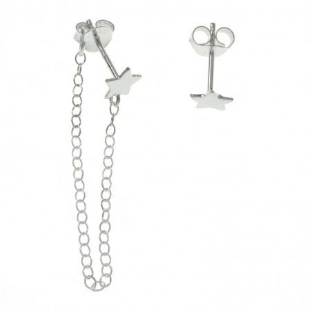 Pendientes asimétricos estrella mini Plata de Ley - Karissma