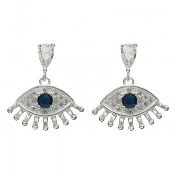 Pendientes ojo con lágrima Plata de Ley - Karissma
