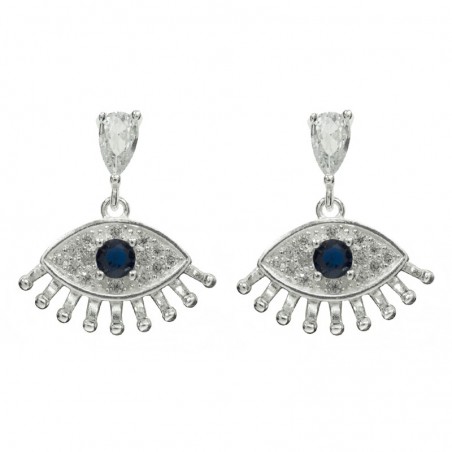 Pendientes ojo con lágrima Plata de Ley - Karissma