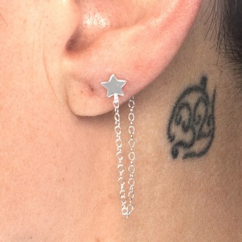Pendientes asimétricos estrella mini Plata de Ley - Karissma 2
