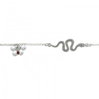 Pulsera serpiente y bolitas Plata de Ley | Karissma