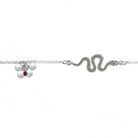 Pulsera serpiente y bolitas Plata de Ley | Karissma