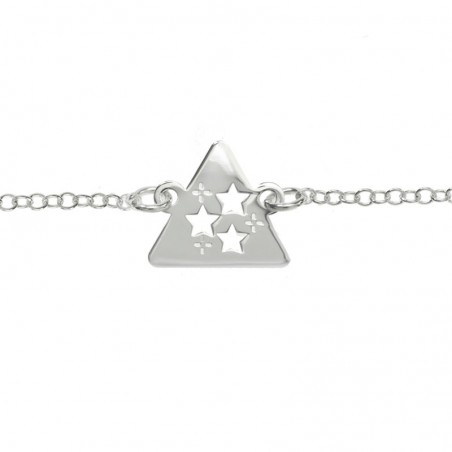 Pulsera triángulo tres estrellas Plata de Ley | Karissma
