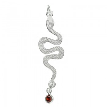 Colgante serpiente con cristal rojo Plata de Ley - Karissma