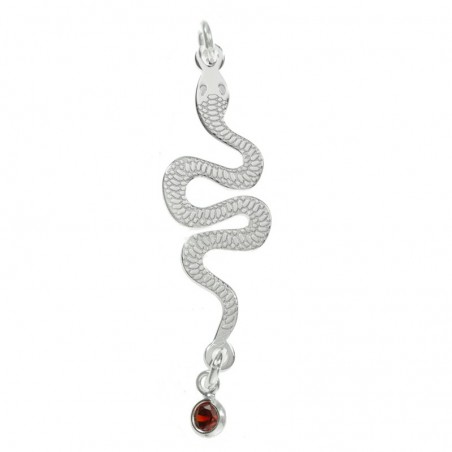 Colgante serpiente con cristal rojo Plata de Ley - Karissma