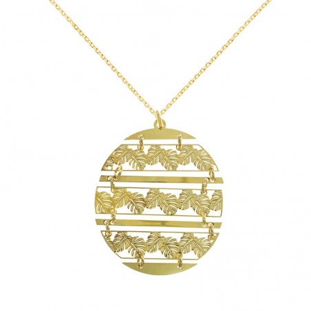 Collar hojas dorado Plata de Ley - Karissma