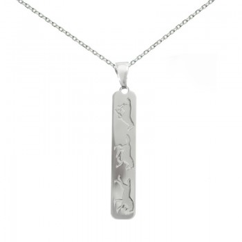 Collar vertical tres caballos Plata de Ley - Karissma