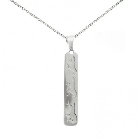 Collar vertical tres caballos Plata de Ley - Karissma
