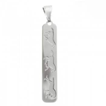 Collar vertical tres caballos Plata de Ley - Karissma 2