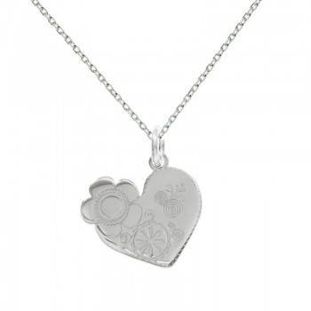 Collar corazón labrado XS Plata de Ley - Karissma
