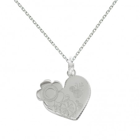 Collar corazón labrado XS Plata de Ley - Karissma