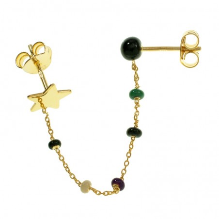 Pendiente doble bolitas esmaltadas lata de Ley - Karissma